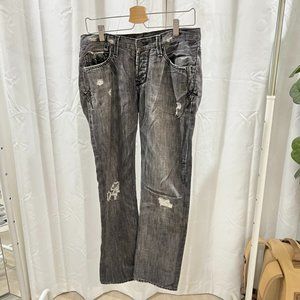 J & Company Distressed Slim Straight Gray Denim Jeans